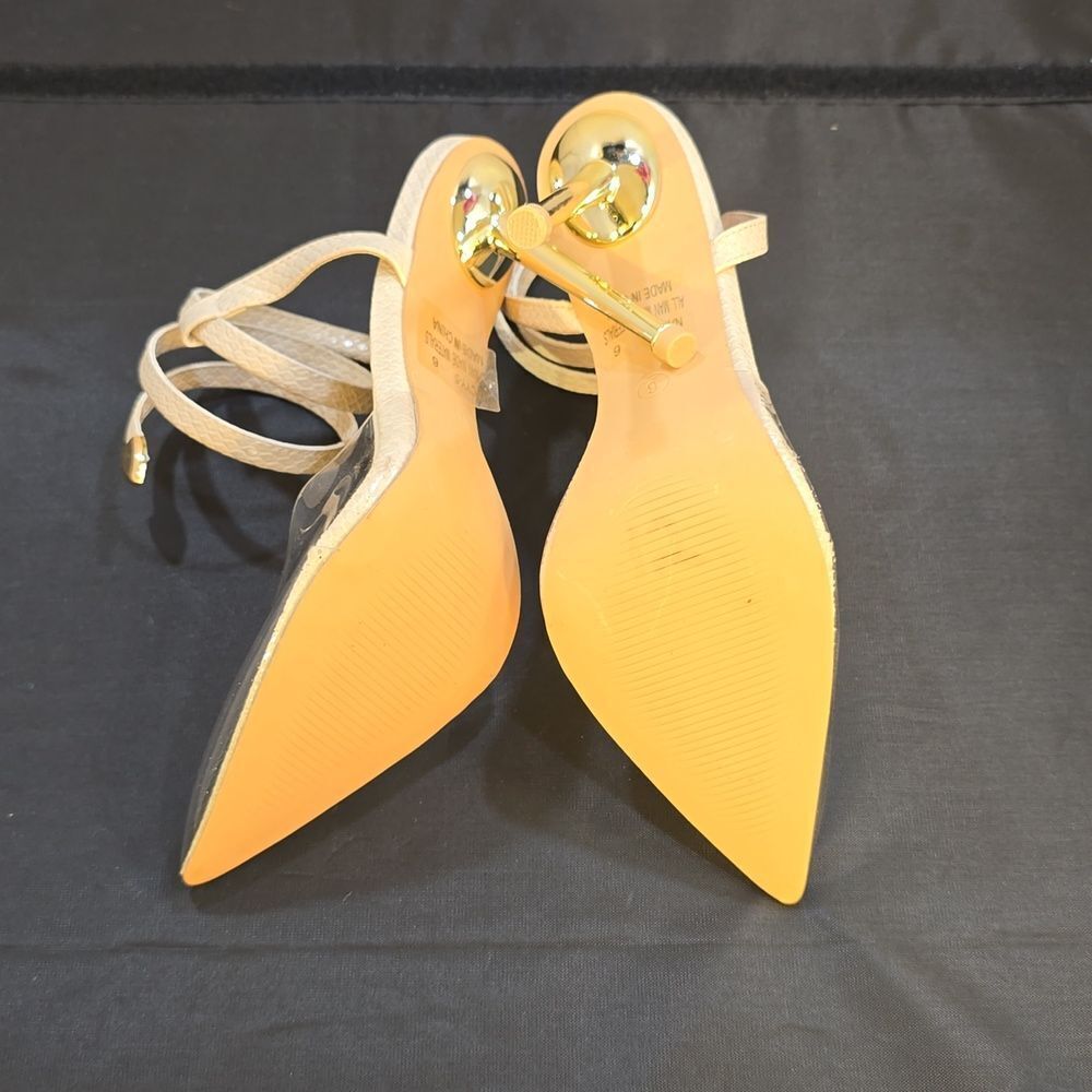 BRAND NEW KAYLEEN BY LOS ANGELES NACYY-5 CLEAR SPIRAL STRAP SPIRAL STRAP SHOE - Picture 13 of 16